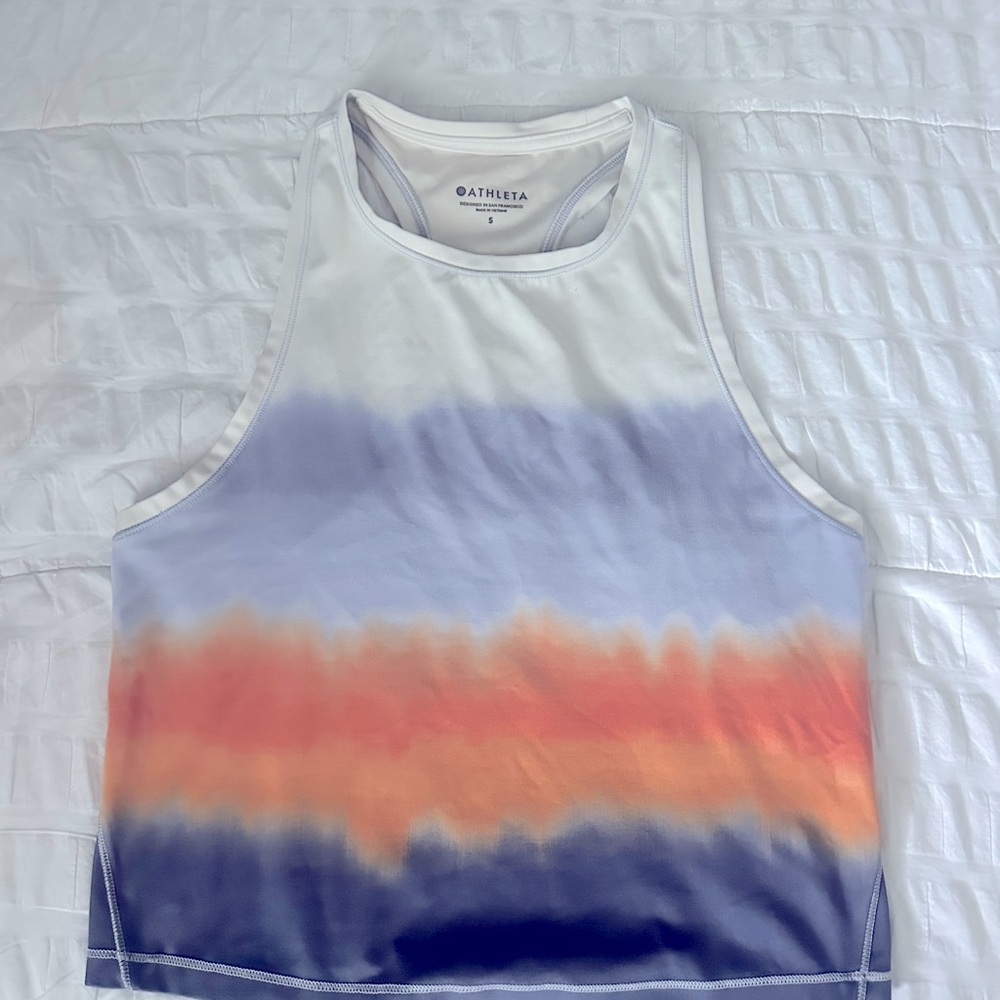Athleta Watercolor Shanti Crop Tank
